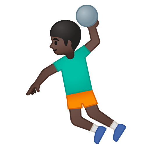 Man Playing Handball: Dark Skin Tone, the previous design