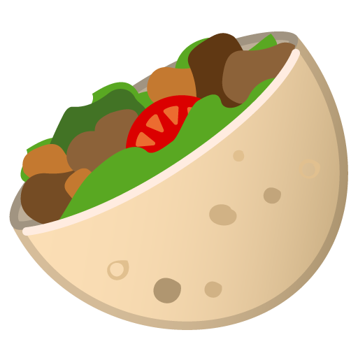 Stuffed Flatbread as drawn by Google in Android 9.0