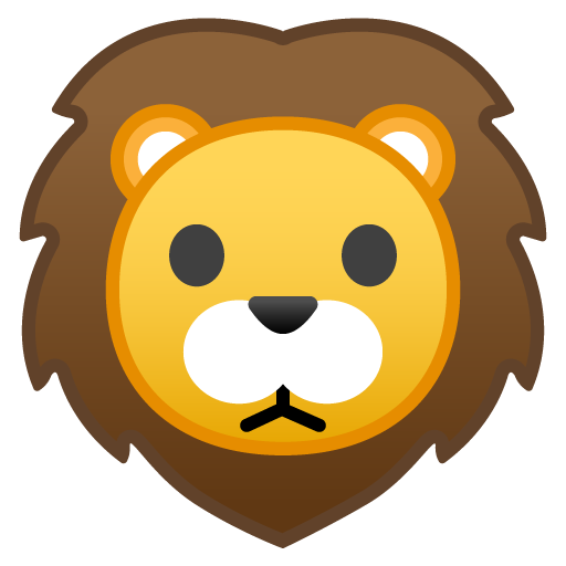 Lion as drawn by Google in Android 9.0