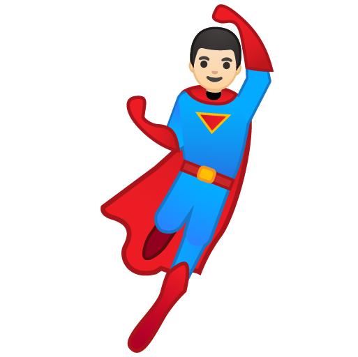 Man Superhero: Light Skin Tone, the design in this release