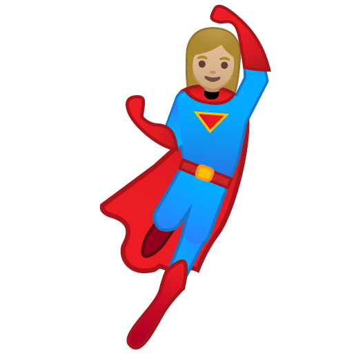 Woman Superhero: Medium-Light Skin Tone, the design in this release