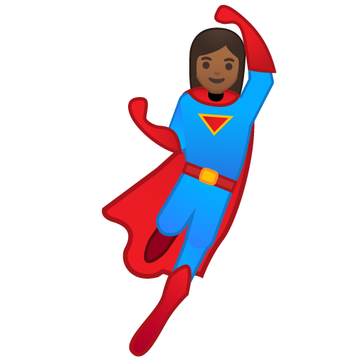 Woman Superhero: Medium-Dark Skin Tone, the design in this release