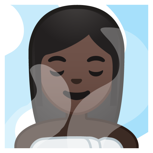 Woman in Steamy Room: Dark Skin Tone, the previous design