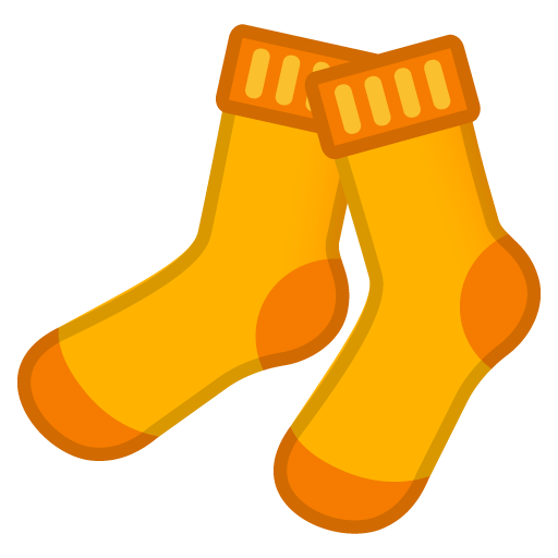 Socks as drawn by Google in Android 9.0