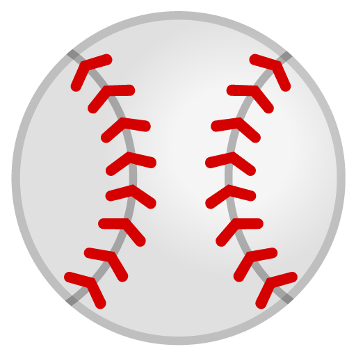 Baseball as drawn by Google in Android 9.0