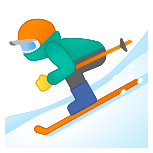 Skier as drawn by Google in Android 9.0