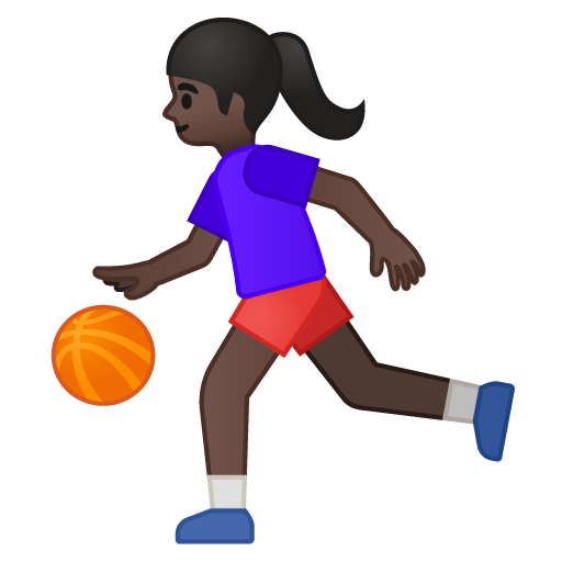 Woman Bouncing Ball: Dark Skin Tone, the previous design