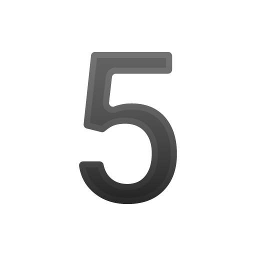 Digit Five as drawn by Google in Android 9.0