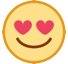 Smiling Face with Heart-Eyes as drawn by HTC in Sense 8