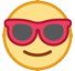 Smiling Face with Sunglasses as drawn by HTC in Sense 8