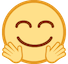 Smiling Face with Open Hands as drawn by HTC in Sense 8