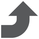 right arrow curving up as rendered by HTC
