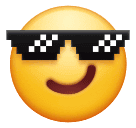 Smiling Face with Sunglasses as drawn by Huawei in Harmony OS 4.0
