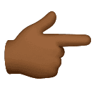 backhand index pointing right: medium-dark skin tone as rendered by Huawei