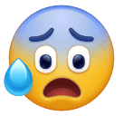 Anxious Face with Sweat as drawn by Huawei in Harmony OS 5.0