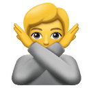 person gesturing NO as rendered by Huawei