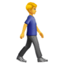 man walking: facing right as rendered by Huawei