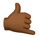 call me hand: medium-dark skin tone as rendered by Huawei