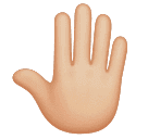 raised back of hand: medium-light skin tone as rendered by Huawei