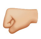 left-facing fist: medium-light skin tone as rendered by Huawei