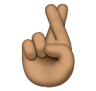 crossed fingers: medium skin tone as rendered by Huawei