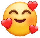 Smiling Face with Hearts as drawn by Huawei in Harmony OS 5.0