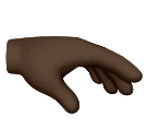 mano con la palma hacia abajo: tono de piel oscuro as rendered by Huawei