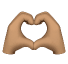 heart hands: medium skin tone as rendered by Huawei
