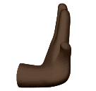 rightwards pushing hand: dark skin tone as rendered by Huawei