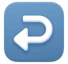 right arrow curving left as rendered by Huawei