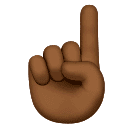 index pointing up: medium-dark skin tone as rendered by Huawei