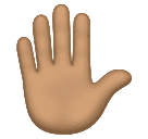 raised hand: medium skin tone as rendered by Huawei