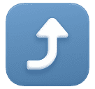 right arrow curving up as rendered by Huawei