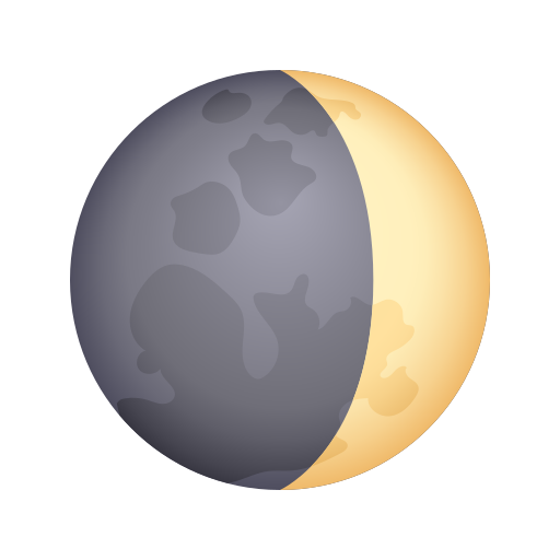 waxing crescent moon as rendered by Icons8