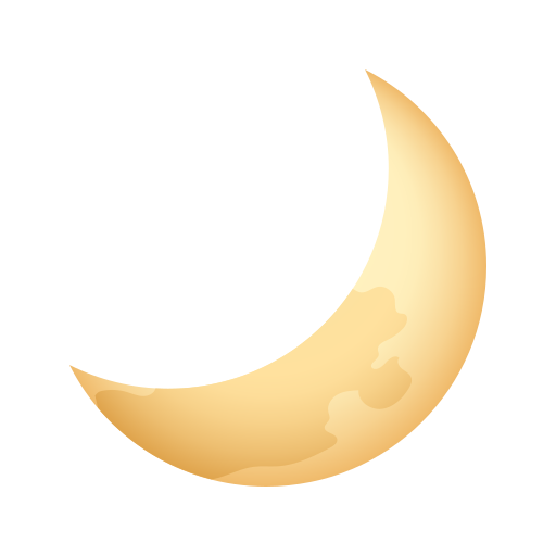 crescent moon as rendered by Icons8