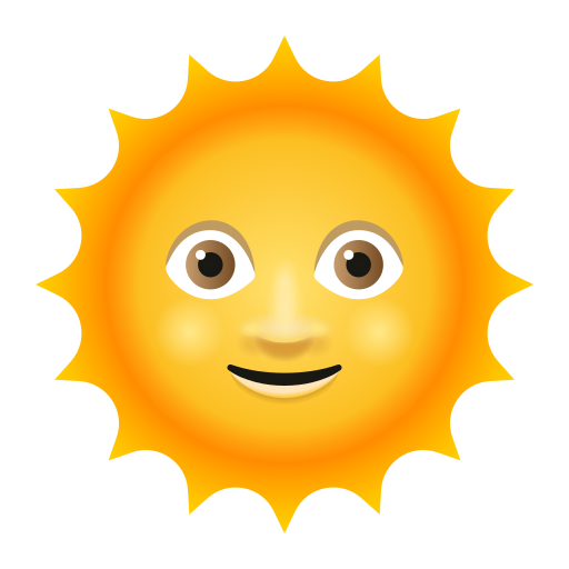 sun with face as rendered by Icons8