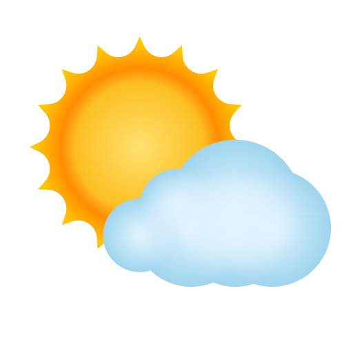شمس خلف سحابة صغيرة as rendered by Icons8