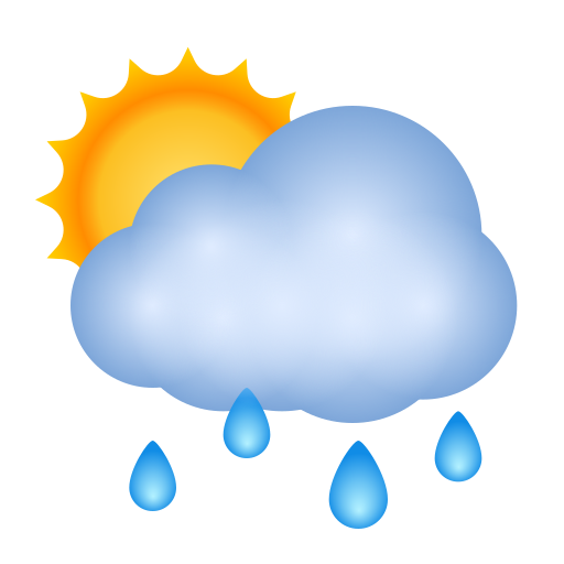 sun behind rain cloud as rendered by Icons8