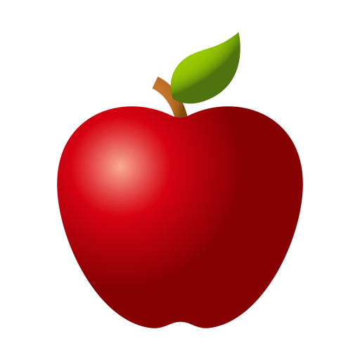 red apple as rendered by Icons8
