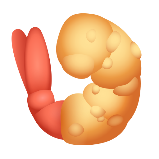 fried shrimp as rendered by Icons8