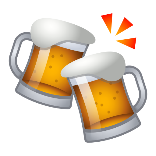 clinking beer mugs as rendered by Icons8