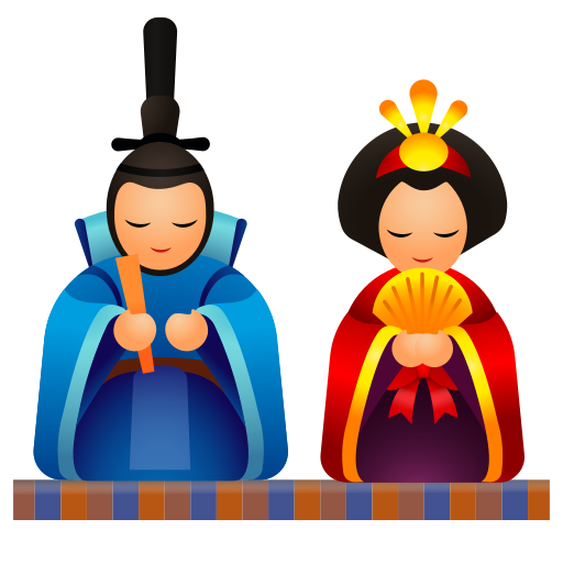 Japanese dolls as rendered by Icons8