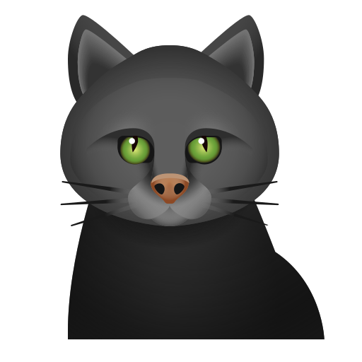 black cat as rendered by Icons8