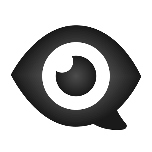 Auge in Sprechblase as rendered by Icons8