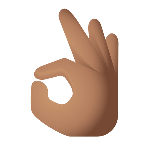 OK hand: medium skin tone as rendered by Icons8