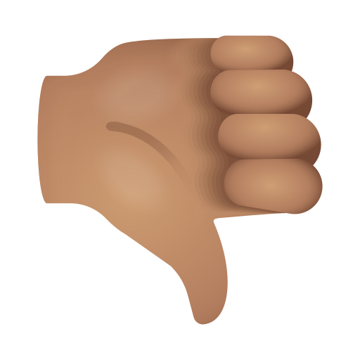 Pouce Vers Le Bas : Peau Légèrement Mate as drawn by Icons8 in 14.0