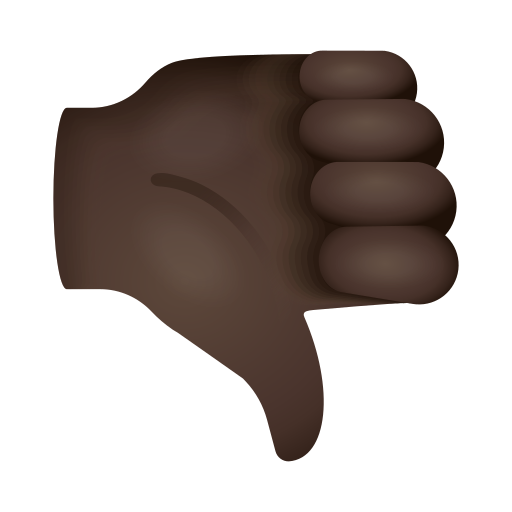 thumbs down: dark skin tone as rendered by Icons8