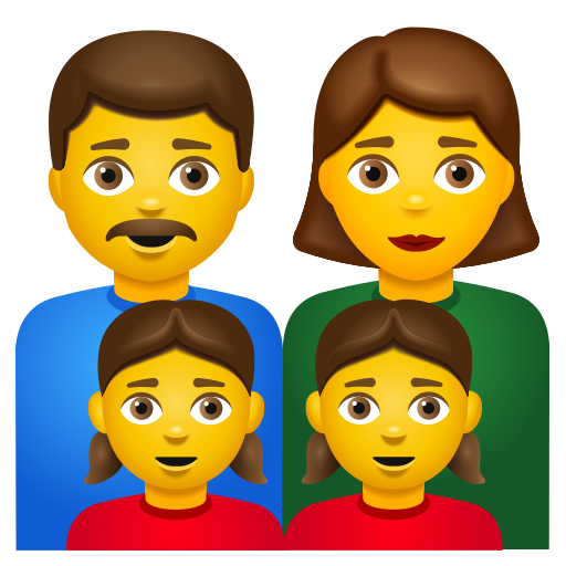 family: man, woman, girl, girl as rendered by Icons8
