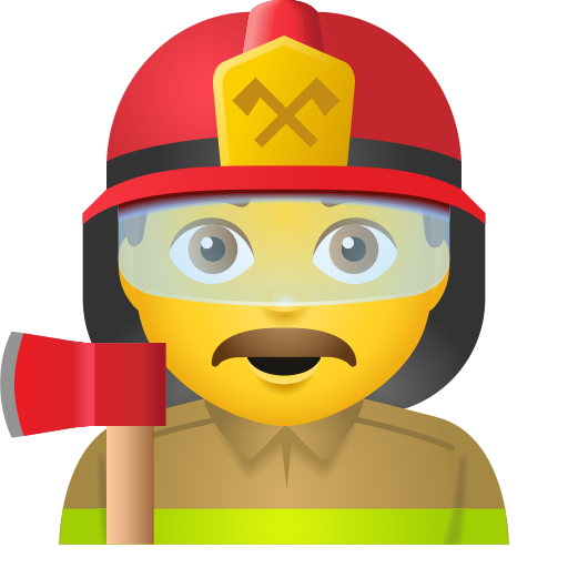 man firefighter as rendered by Icons8