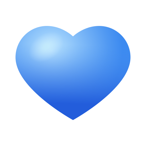 cuore blu as rendered by Icons8